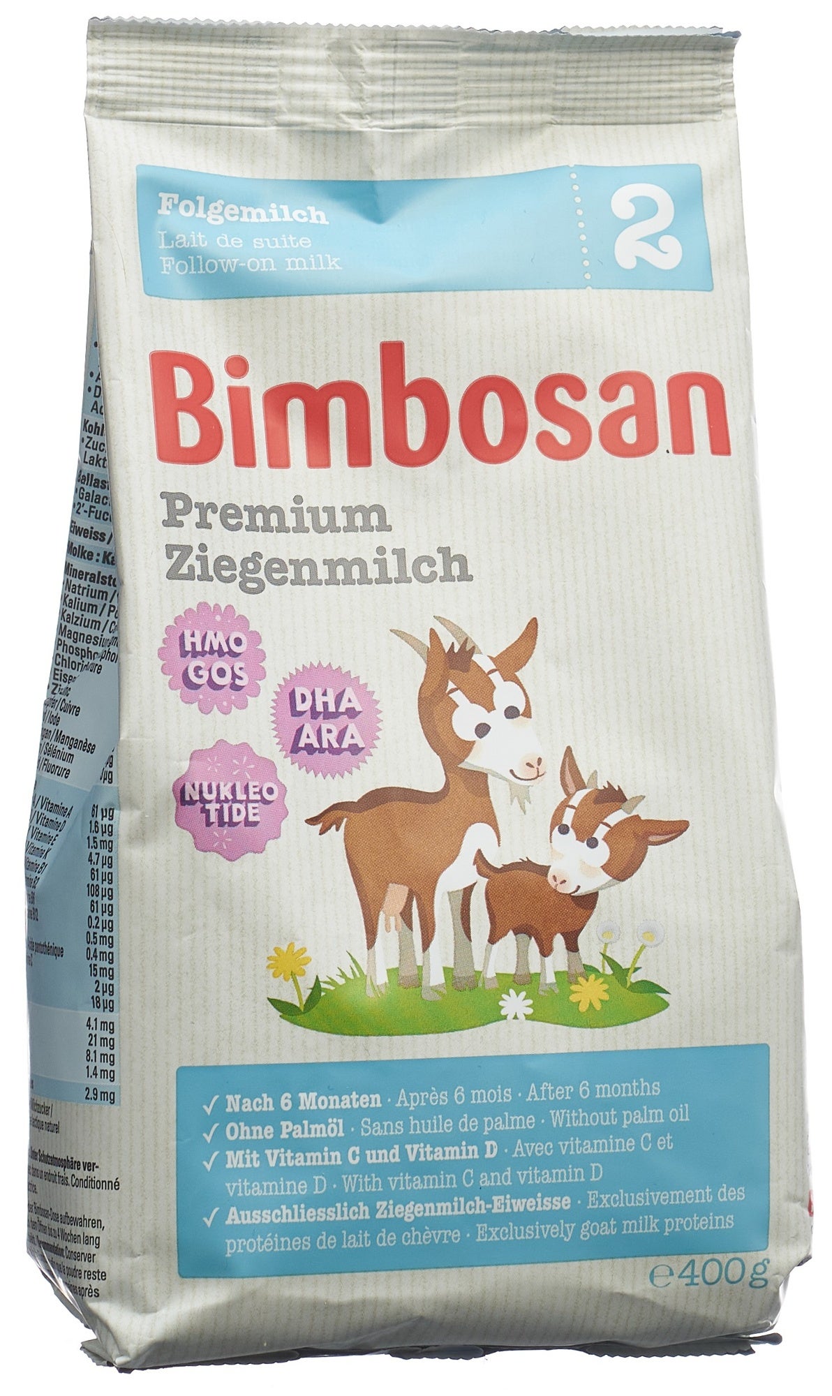 Bimbosan Premium Ziegenmilch 2 Folgemilch refill Btl 400g Bimbosan Premium Ziegenmilch 2 Folgemilch refill Btl 400g
