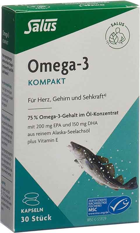 Salus® Omega-3 Kompakt Seelachsöl Kapseln 30 Stück Salus® Omega-3 Kompakt Seelachsöl Kapseln 30 Stück