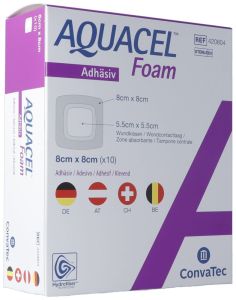 AQUACEL Foam adhäsiv 8x8cm 10 Stück