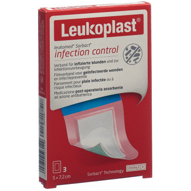 Leukoplast Leukomed Sorbact 7.2x5cm steril 3 Stück Leukoplast Leukomed Sorbact 7.2x5cm steril 3 Stück