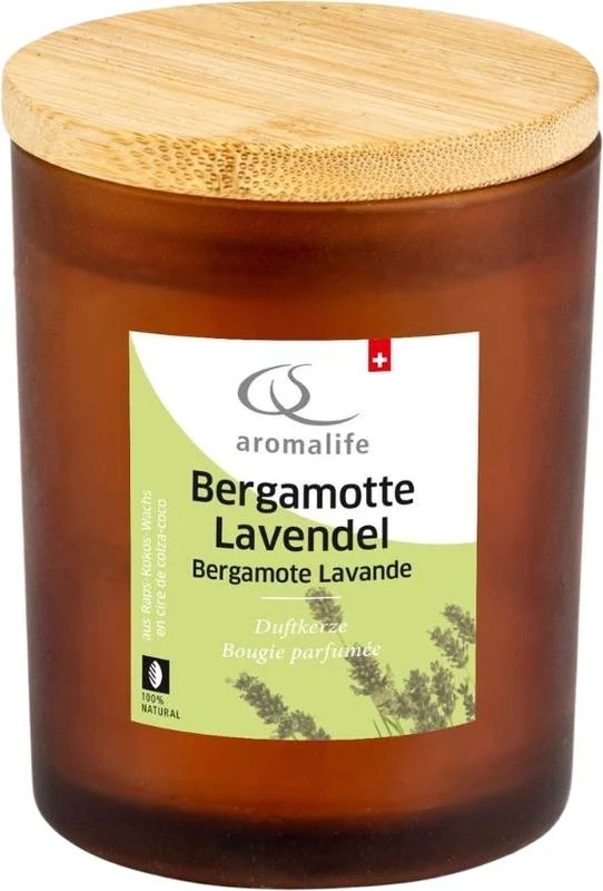 AROMALIFE Duftkerze im Glas Bergamotte Lavendel