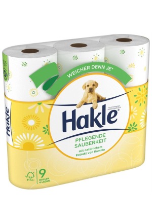 Hakle Pflegende Sauberkeit Toilettenpapier FSC 9 Stück