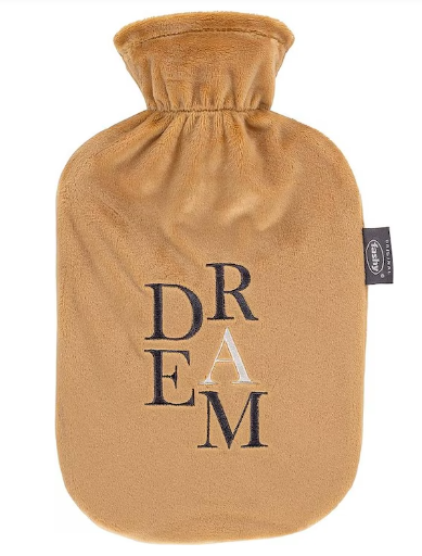 FASHY Wärmflasche 2l Flauschbezug senfge Stick