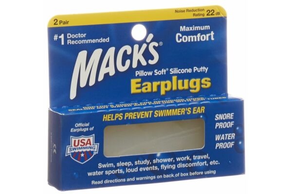 Macks Earplugs transparent 2 Paar Macks Earplugs transparent 2 Paar