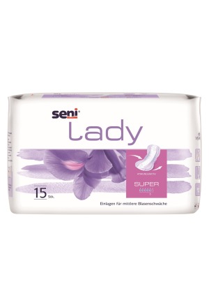 Seni Lady Super Einlage atmungsaktive anatomische 18x37cm 5 Tropfen 15 Stück