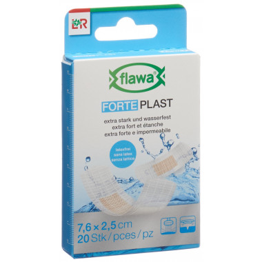 Flawa Forte Plast 2.5x7.6cm transparent 20 Stück