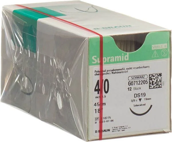 Supramid 45cm DS 19 4-0 schwarz 12 Stück