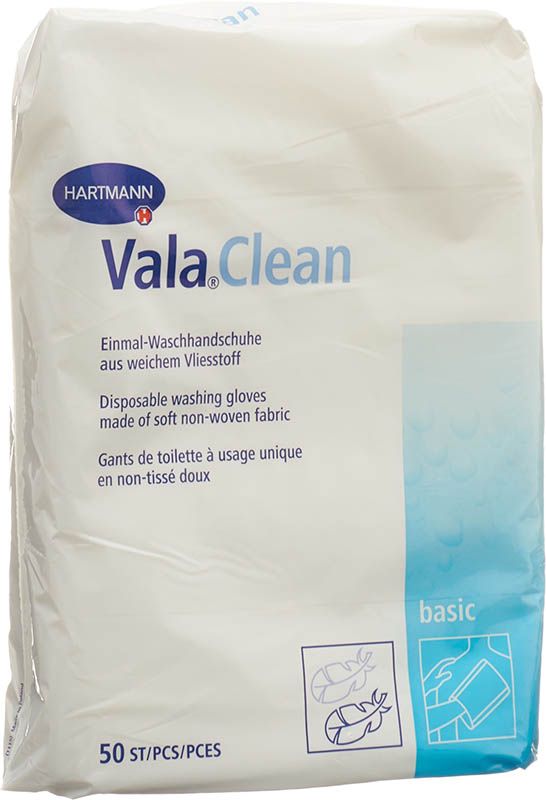 Valaclean Basic Einmal Waschhandschuh 15.5x22.5cm 50 Stück
