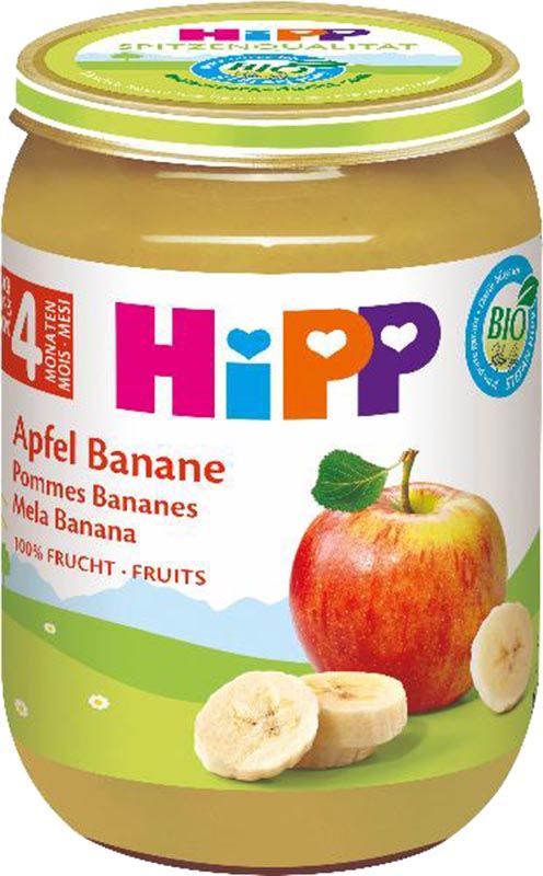 HIPP Bio Banane und Pfirsich  Apfel Glas 190g