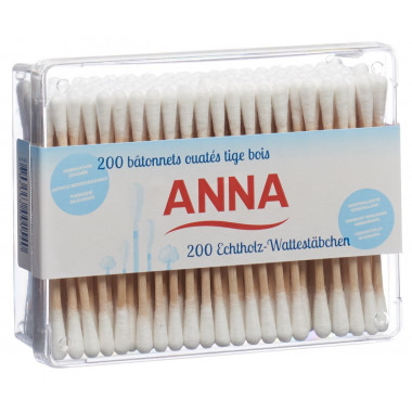 Anna Wattestäbchen Holz 200 Stück