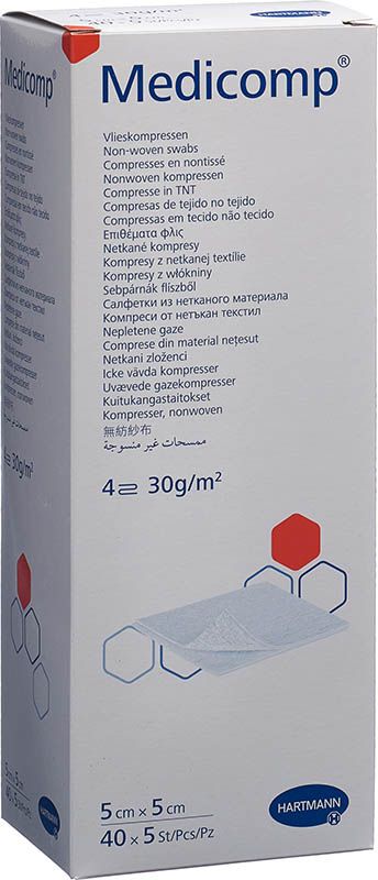 Medicomp Bl 4 fach S30 5x5cm steril 40 x 5 Stück