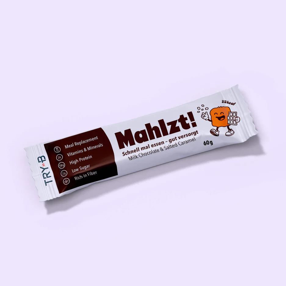 TRY-B Milk Chocolate & Salted Caramel Mahlzeitenersatz-Riegel 60g 