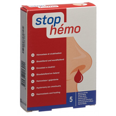 Stop Hémo Watte hämostatisch steril einzeln verpackt Btl 5 Stück Stop Hémo Watte hämostatisch steril einzeln verpackt Btl 5 Stück