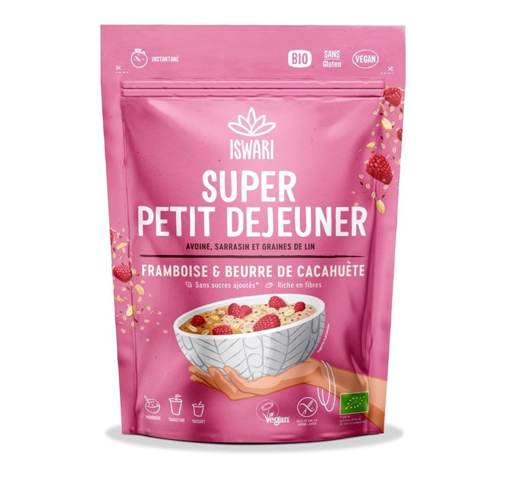ISWARI Super Frühstück Himbeere Erdnuss Bio 360g