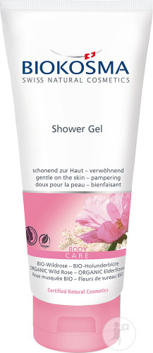 BIOKOSMA Shower Gel Wildrose Holunderblüten BIO Tb 200 ml