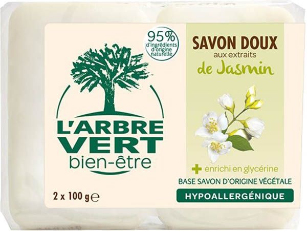 L'ARBRE VERT Öko Seife Bio Jasmin Fr 2 x 100g