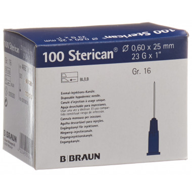 Sterican Nadel 23G 0.60x25mm blau Luer 100Stück Sterican Nadel 23G 0.60x25mm blau Luer 100Stück