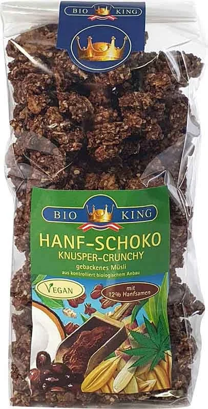 BioKing Knusp Crunch Hanf Schoko Bio 375g