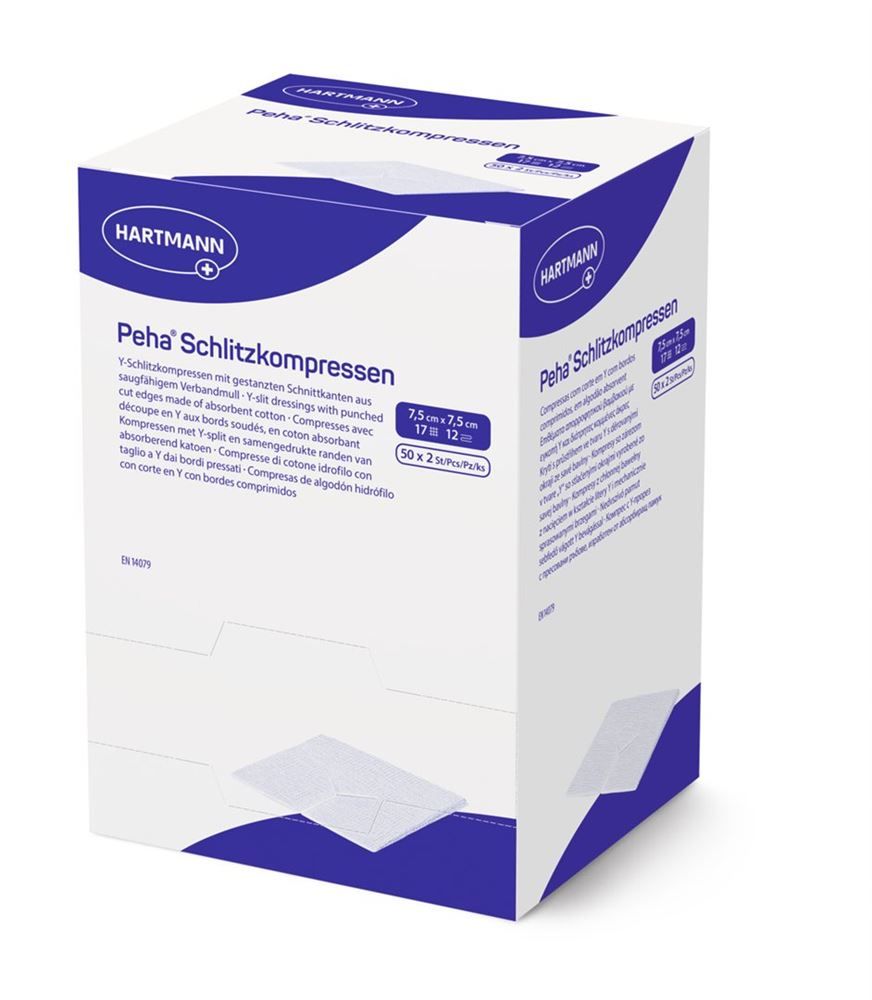 Peha Schlitzkompr T 17 7.5x7.5cm 12f st 50 x 2 Stück