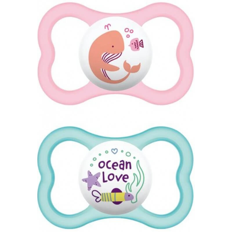 MAM Air Nuggi Silikon 6-16 Monate Girl 2 Stück