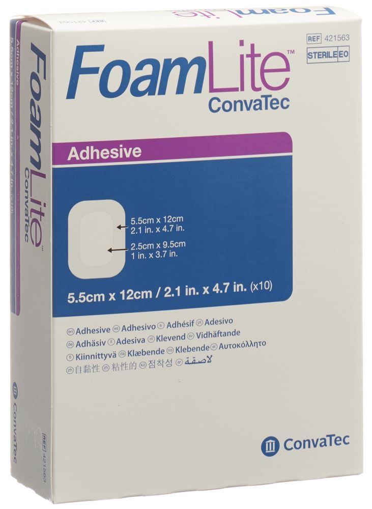 FOAM LITE Convatec Silikon-Schaum 5.5x12cm 10 Stück FOAM LITE Convatec Silikon-Schaum 5.5x12cm 10 Stück