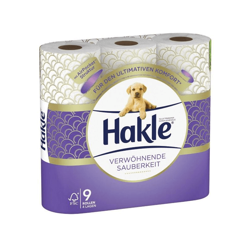 Hakle Verwöhnende Sauberkeit Toilettenpapier FSC 9 Stück
