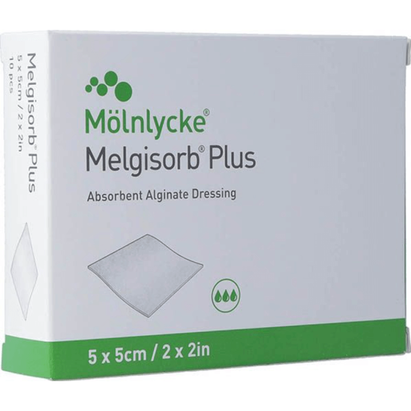 Melgisorb Plus Alginat-Verband 5x5cm steril 10 Stück
