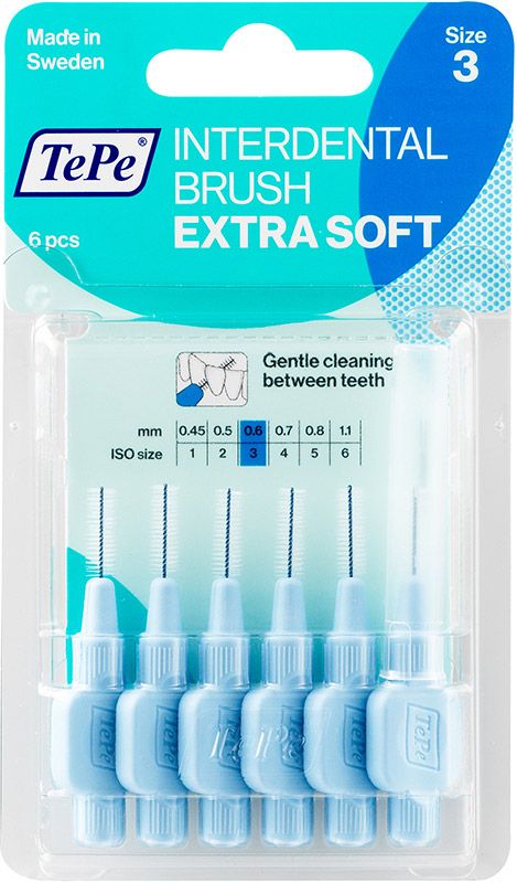 TePe Interdental Brush 0.60mm x-soft blau 6 Stück