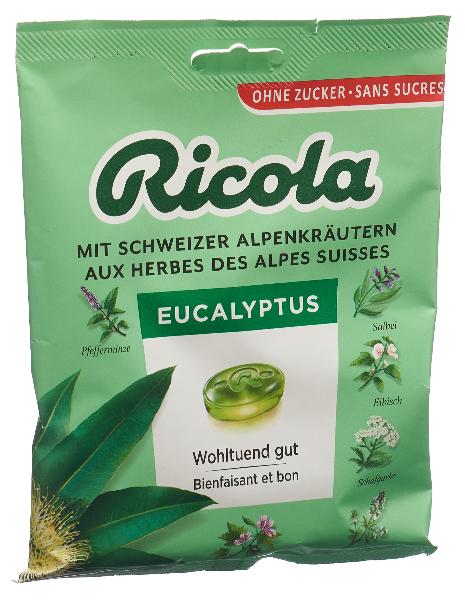Ricola Eucalyptus Bonbons ohne Zucker mit Stevia Btl 125g