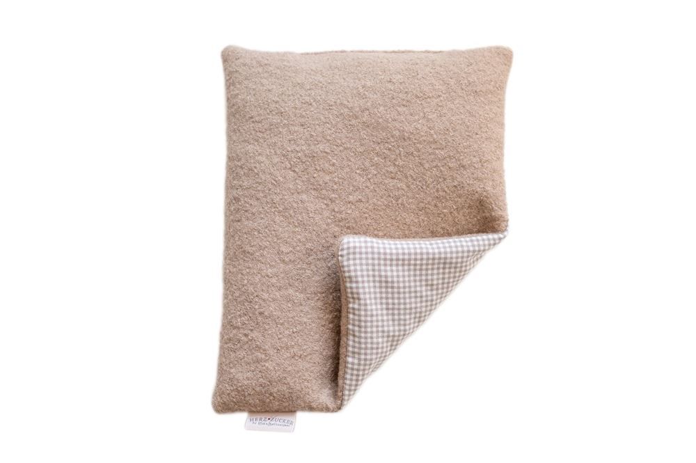 HERZZUCKER Kirschkernkissen 26x21cm Karo/Wollw bei