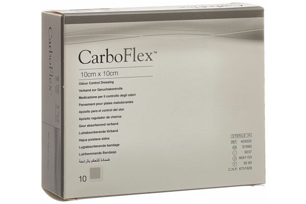 CARBOFLEX Aktivkohle Verband 10x10cm steril 10 Stück
