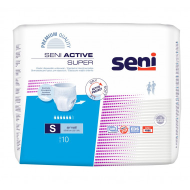 Seni Active Super Pants Einweghosen S atmungsaktiv Hüftumfang 55-85cm 6 Tropfen 10 Stück