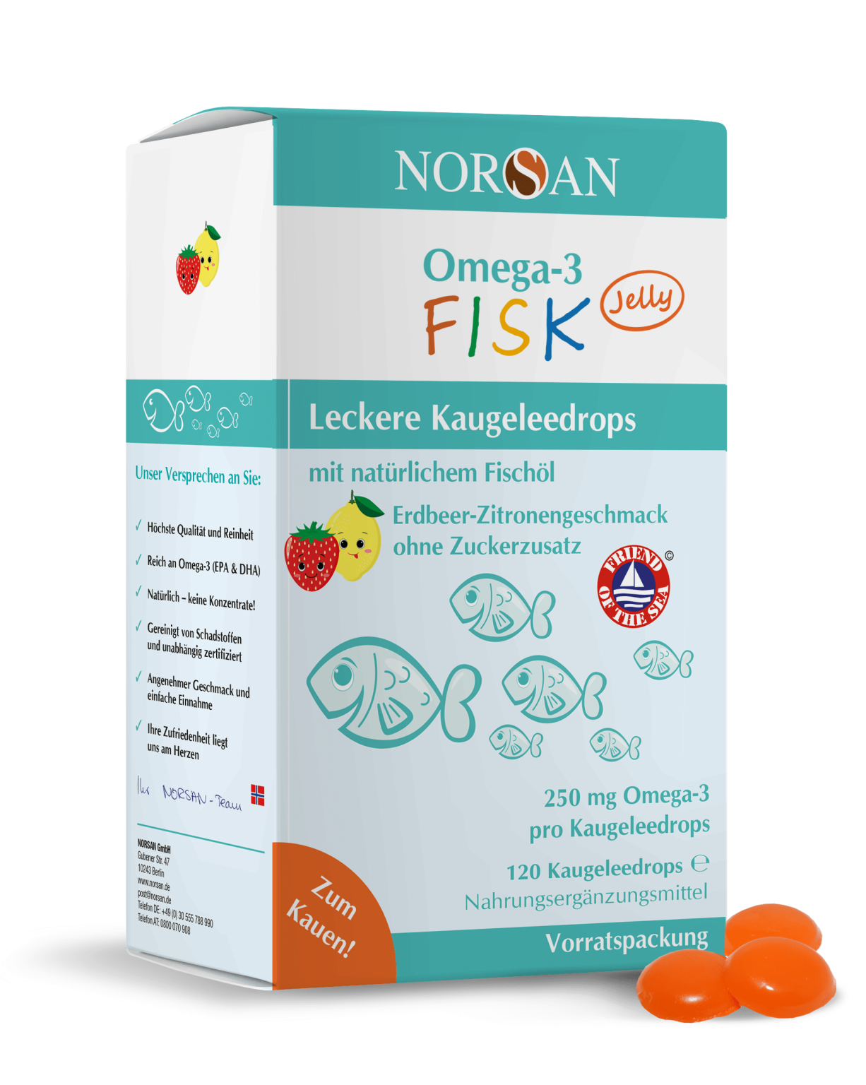 NORSAN Omega-3 FISK Jelly 120 Stück NORSAN Omega-3 FISK Jelly 120 Stück