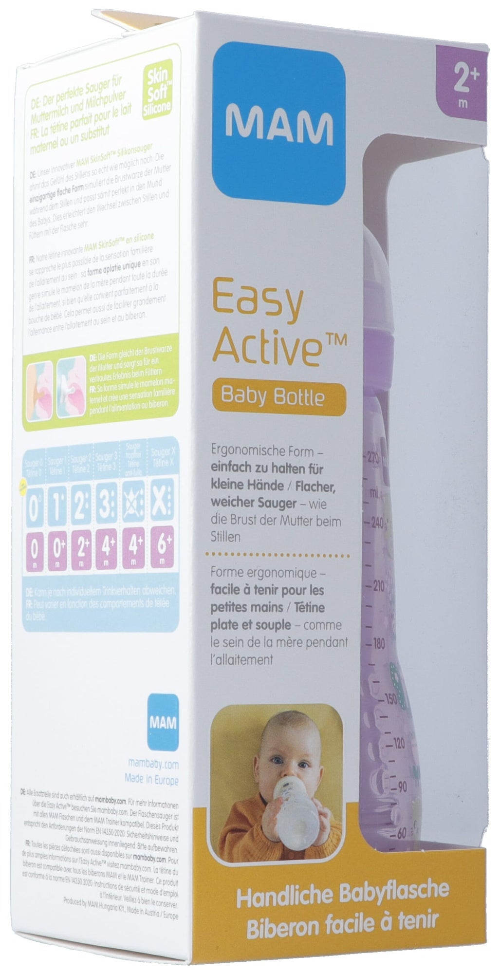 MAM Easy Active Baby Bottle Flasche 270ml 2+ Monate Girl
