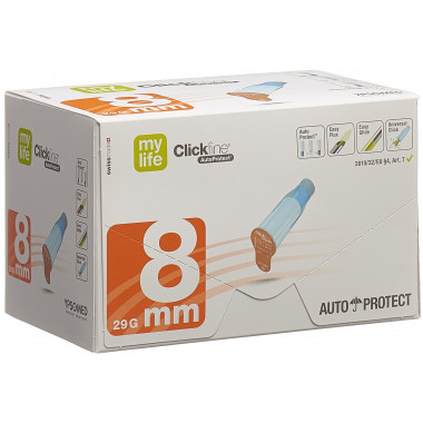mylife Clickfine AutoProtect Pen-Nadel 8mm 100 Stück mylife Clickfine AutoProtect Pen-Nadel 8mm 100 Stück