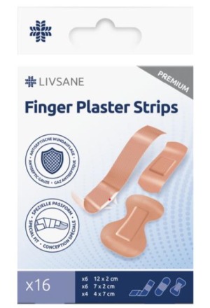 Livsane Premium Finger Pflaster-Streifen 16 Stück Livsane Premium Finger Pflaster-Streifen 16 Stück