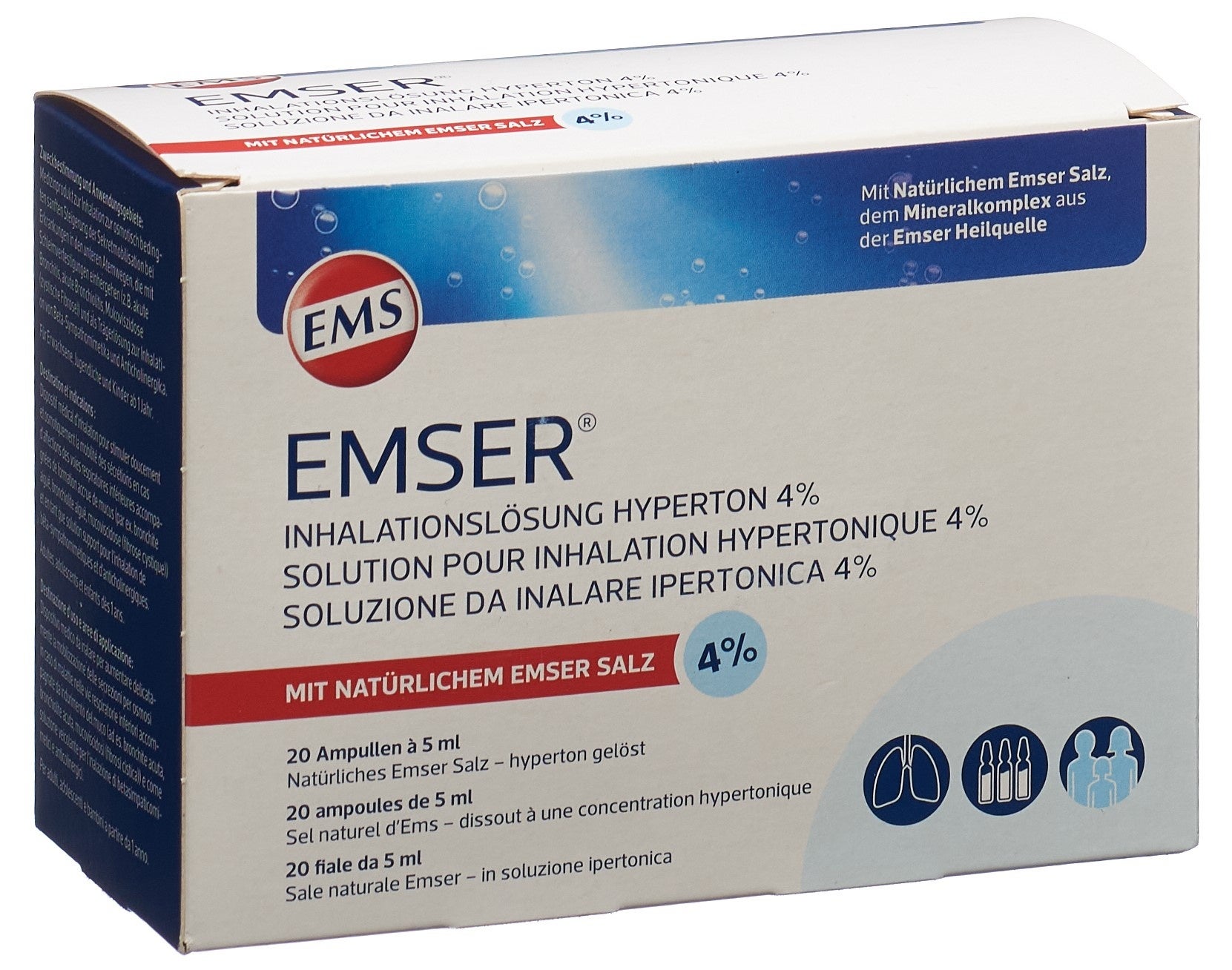 Emser Inhalationslösung 4 % hypertonisch 20 Stück Emser Inhalationslösung 4 % hypertonisch 20 Stück