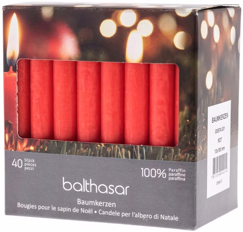 Balthasar Boutique Baumkerzen 01 rot 40 Stück