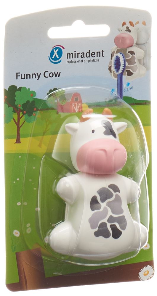 MIRADENT Funny Snapper Zahnbürstenhalter Kuh