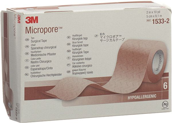 3M Micropore Rollenpflaster ohne Dispenser 50mmx9.14m weiss 6 Stück 3M Micropore Rollenpflaster ohne Dispenser 50mmx9.14m weiss 6 Stück