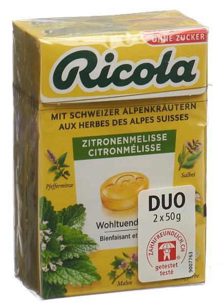 Ricola Zitronenmelisse Bonb ohne Zucker mit Stevia 2 x 50g