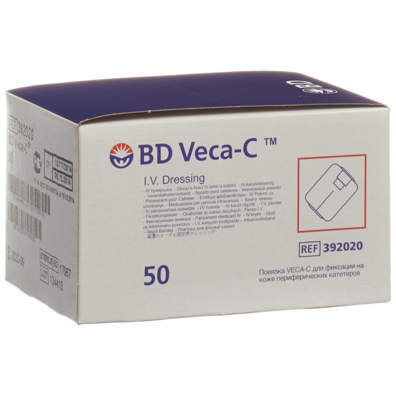 BD Veca-C Katheter Fixierverband Sichtfenster 50 Stück