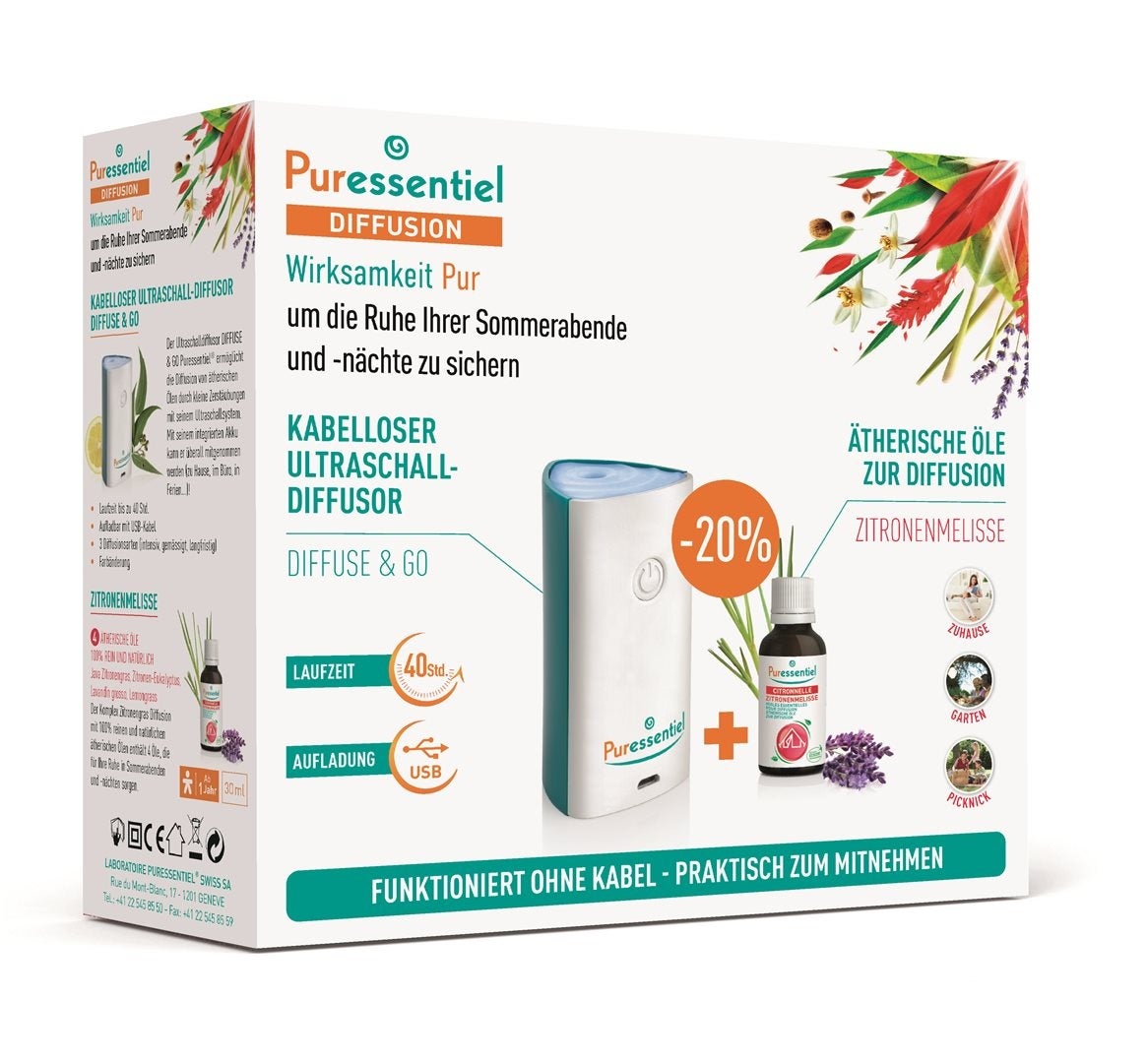 Puressentiel Anti-Stich Box Diffuse & Go + Zitronell Duftmischung Puressentiel Anti-Stich Box Diffuse & Go + Zitronell Duftmischung