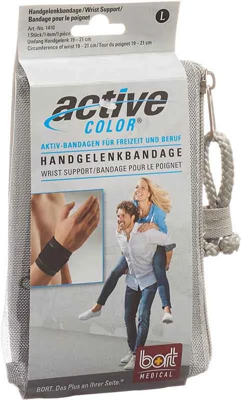 BORT AktivColor Handgelenkbandage Grösse L +19 cm schwarz