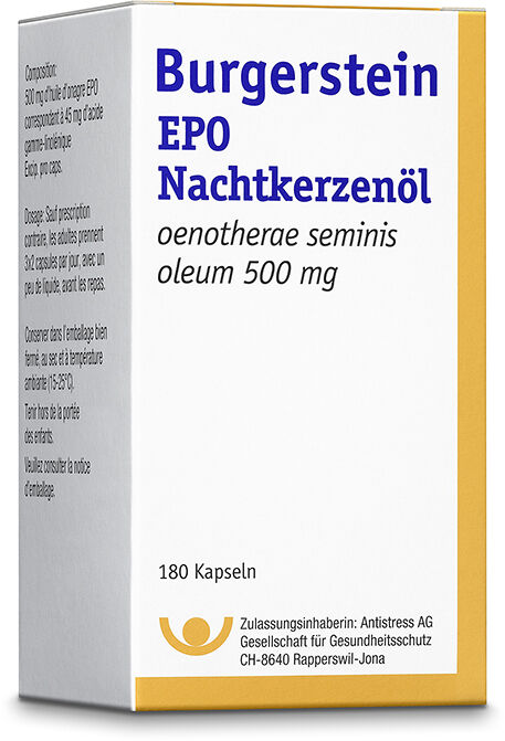 Burgerstein EPO Nachtkerzenöl  Kapseln 500mg 180 Stück Burgerstein EPO Nachtkerzenöl  Kapseln 500mg 180 Stück