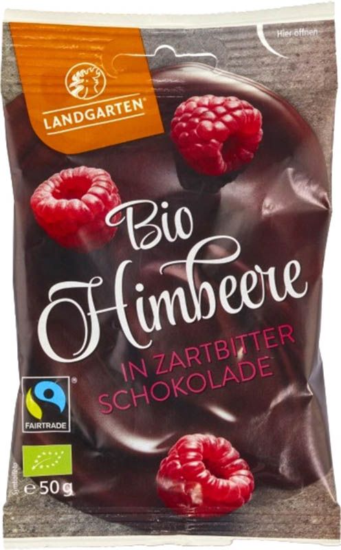LANDGARTEN Himbeere Zartbitterscho Bio Fairtrade 50g