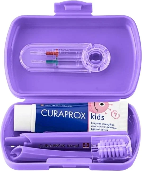Curaprox kids Travel Set violett Box