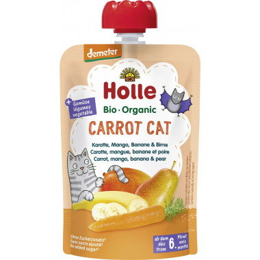 Holle Carrot Cat - Pouchy Karotte Mango Banane & Birne 100g Holle Carrot Cat - Pouchy Karotte Mango Banane & Birne 100g