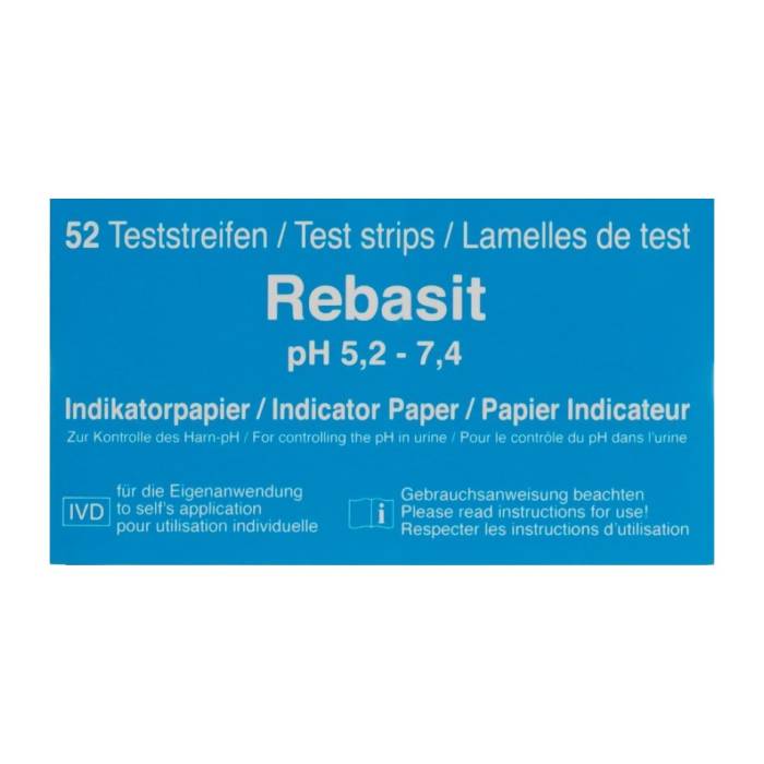 Rebasit Indikatorpapier Streifen PH5.2-7.4 52 Stück