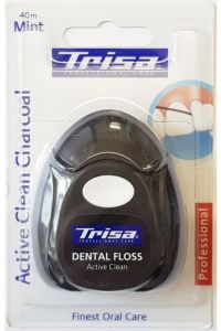 Trisa Zahnseide Active Clean Charcoal 40m mint Xylitol Trisa Zahnseide Active Clean Charcoal 40m mint Xylitol